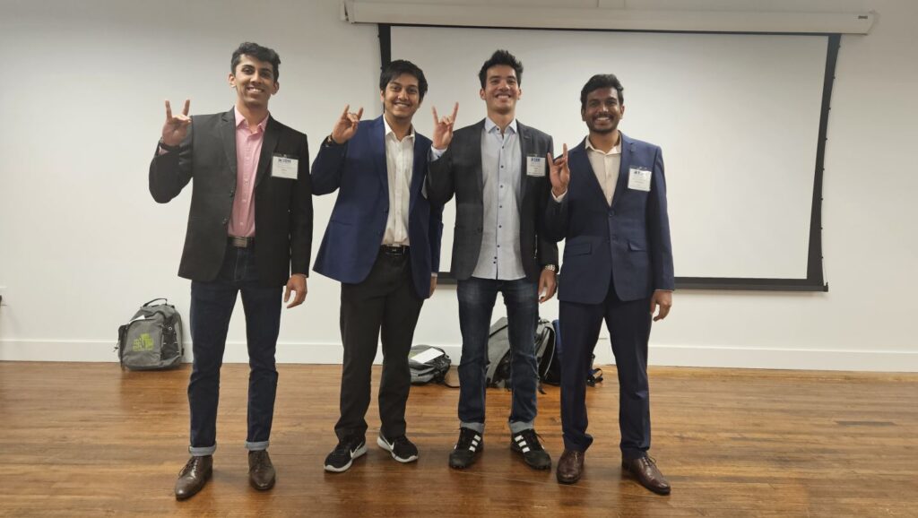 Representing NC State at the ISM Case Study event were ISE student Aakash Dhruv and MEM students Parth Aloni, Hardik Birla, and Vamsi Engu.