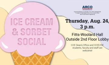 Information about the ISE and CCEE ice cream and sorbet social.