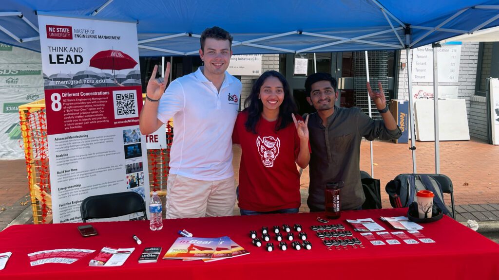 MEM Students at their booth on Hillsborough Street during Packapoloooza 