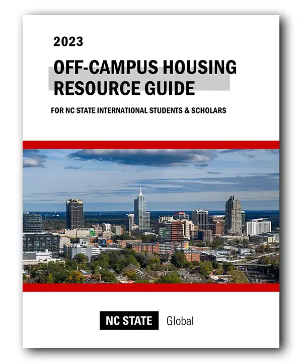 The cover of the 2023 NC State Off-campus Housing Resource Guide .