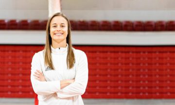 Ashley Williams standing on a basketball court