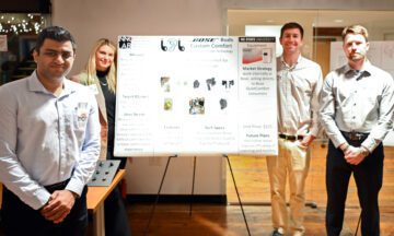 Team Earbud (Left to right: Sagar Rijhwani, Sarah Henderson, Ford Springer and Spencer Lee)