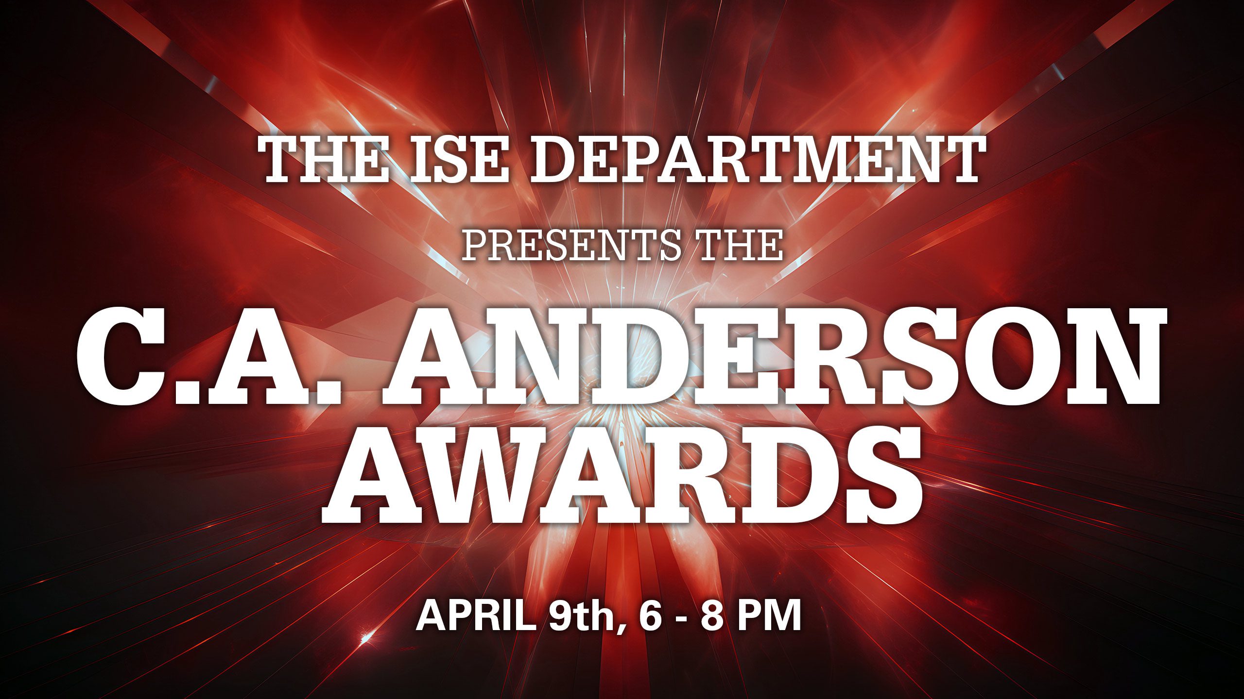 The words "47th Annual C.A. Anderson Awards" in white on an abstract red and black background.