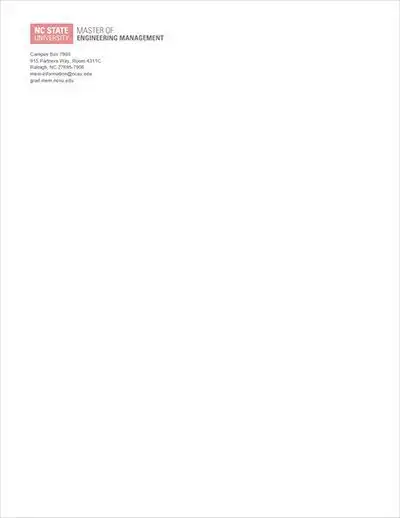 A version of MEM letterhead with the address on the left hand side.