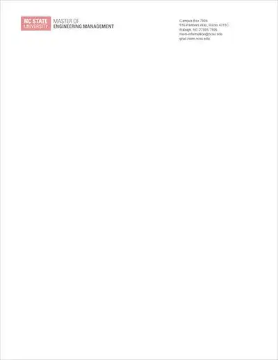 A second version of MEM letterhead with the address on the righthand side.