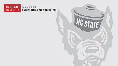 Tuffy's head in grayscale with the NC State MEM logo in the upper left corner.