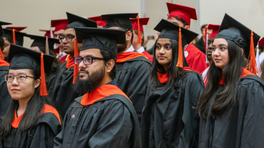 Students waiting to graduate.