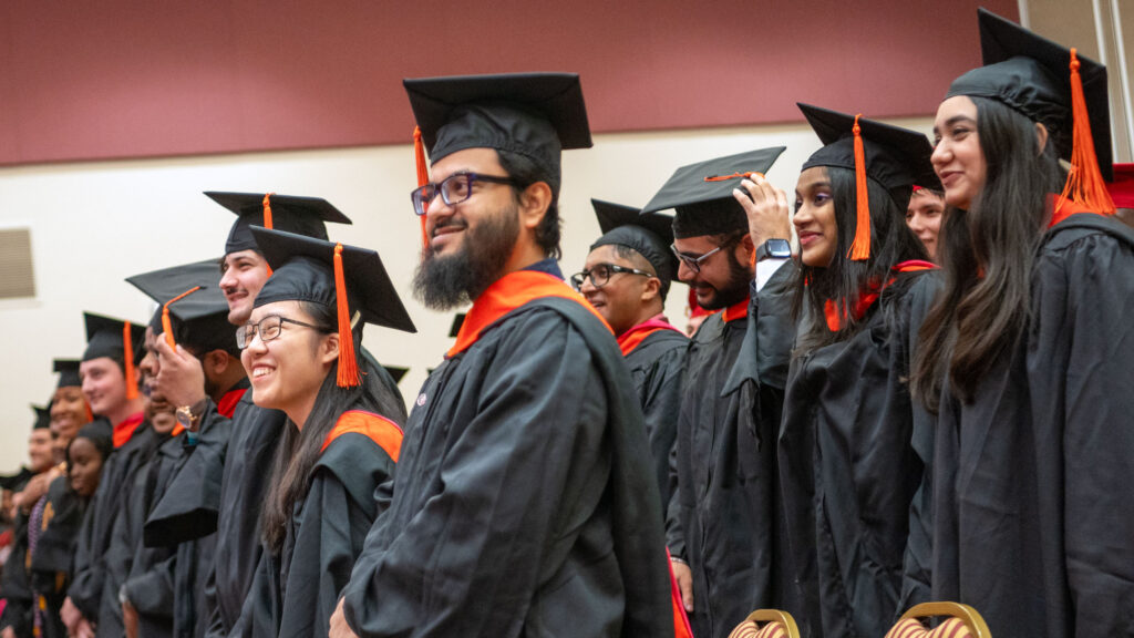 Students waiting to graduate.